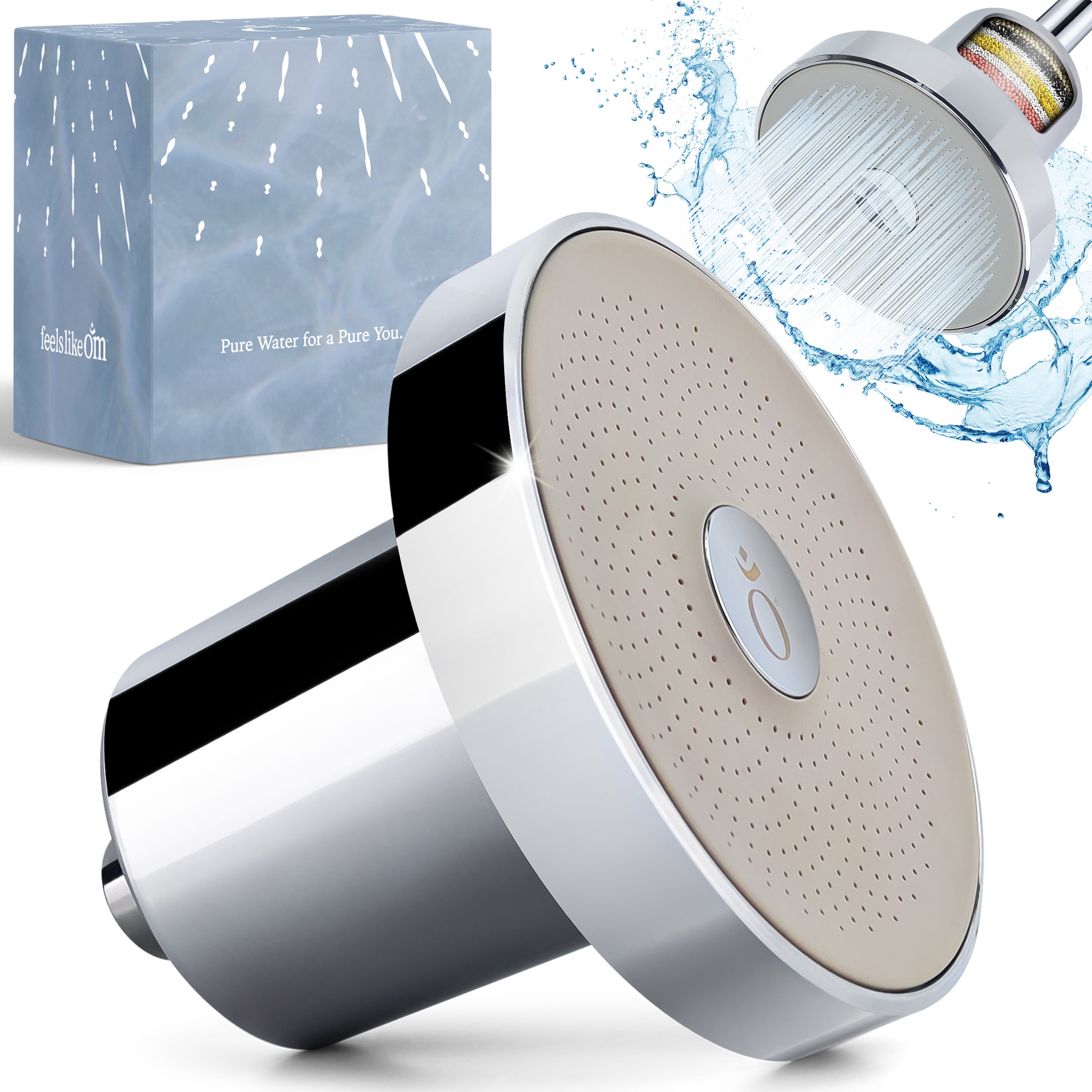 Chrome filtered shower head — main view